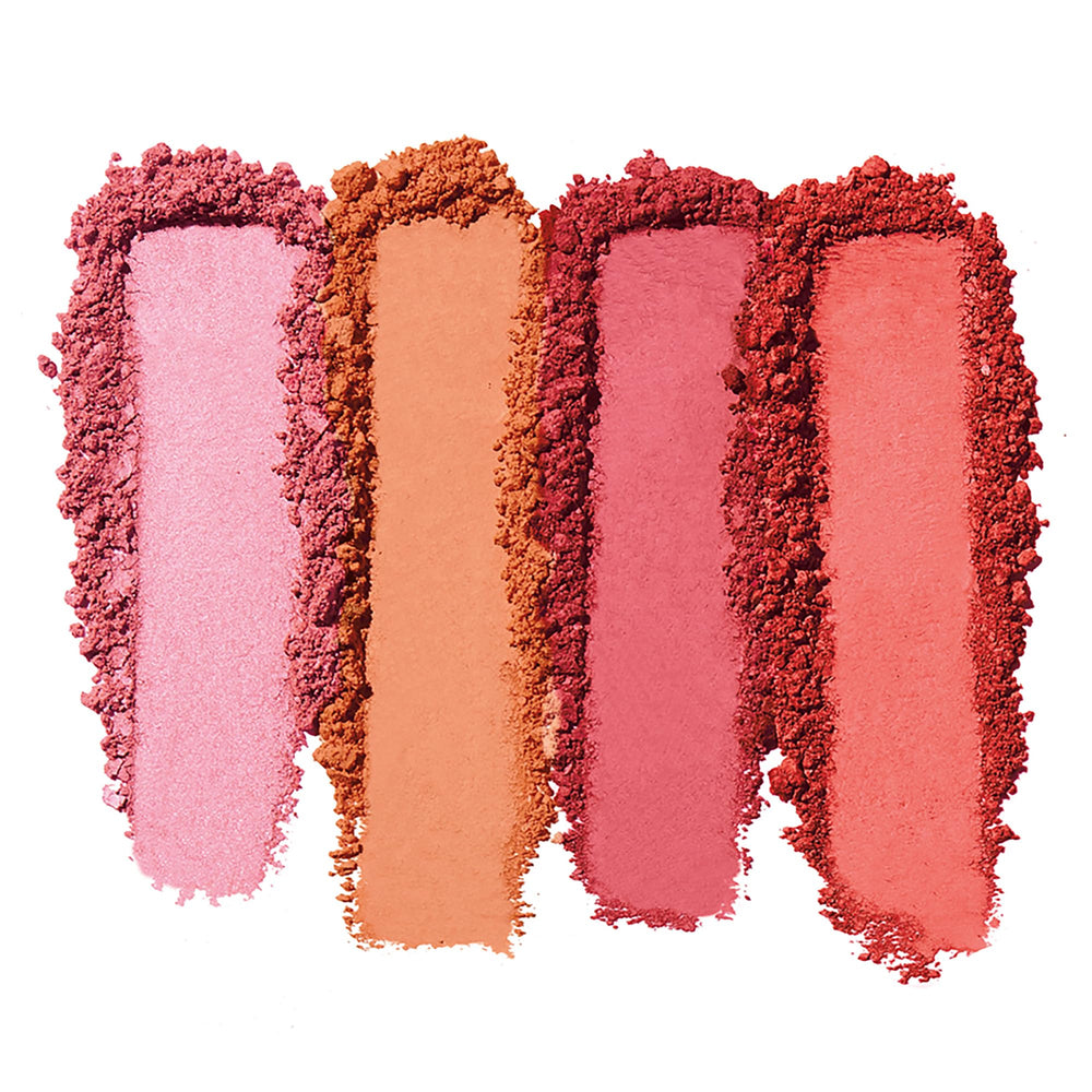 e.l.f. Powder Blush Palette swirl application demonstrates blendable color for a custom blush.