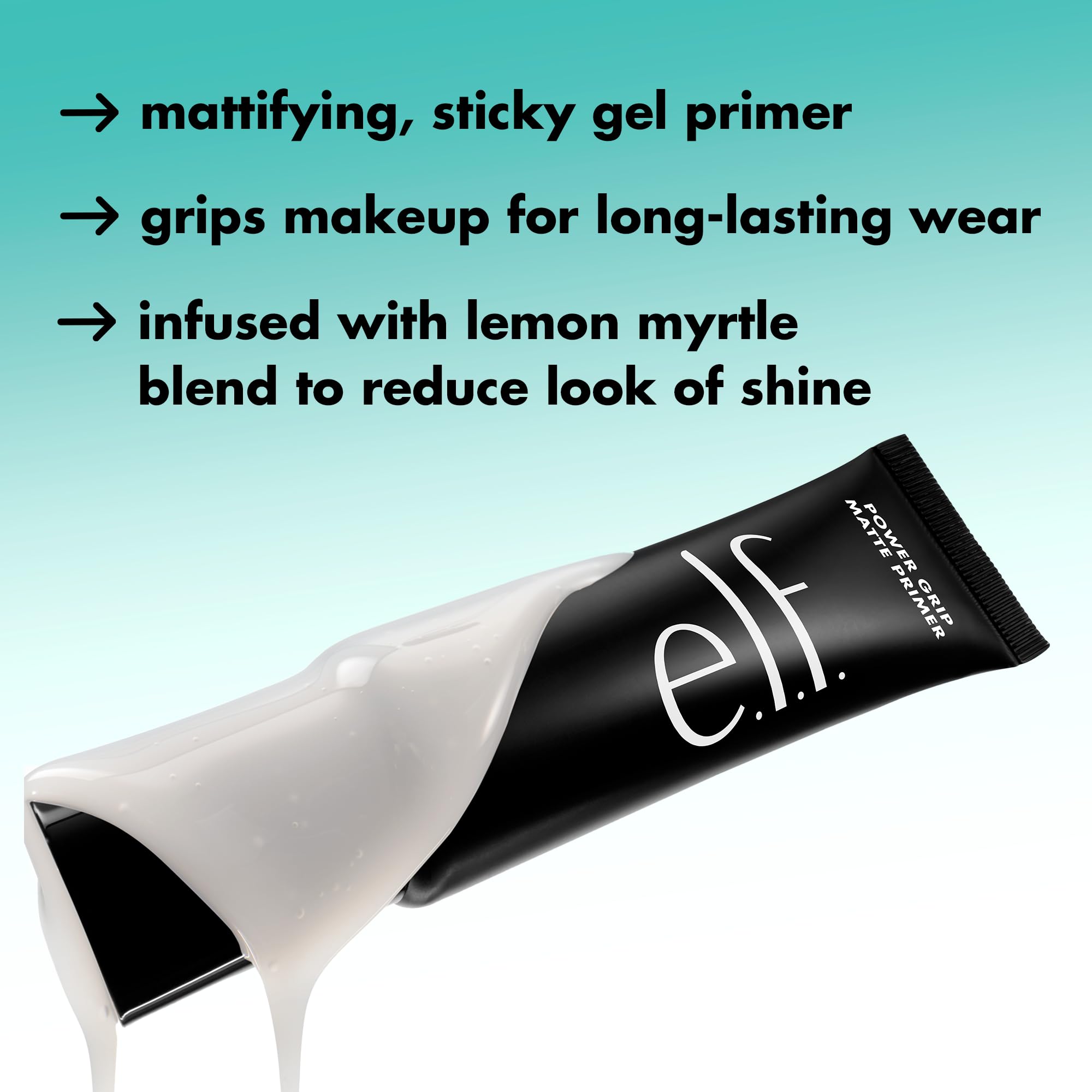 e.l.f. Power Grip Matte Primer application on skin delivers smooth, grip-ready makeup.