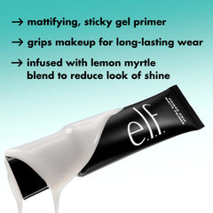 e.l.f. Power Grip Matte Primer application on skin delivers smooth, grip-ready makeup.