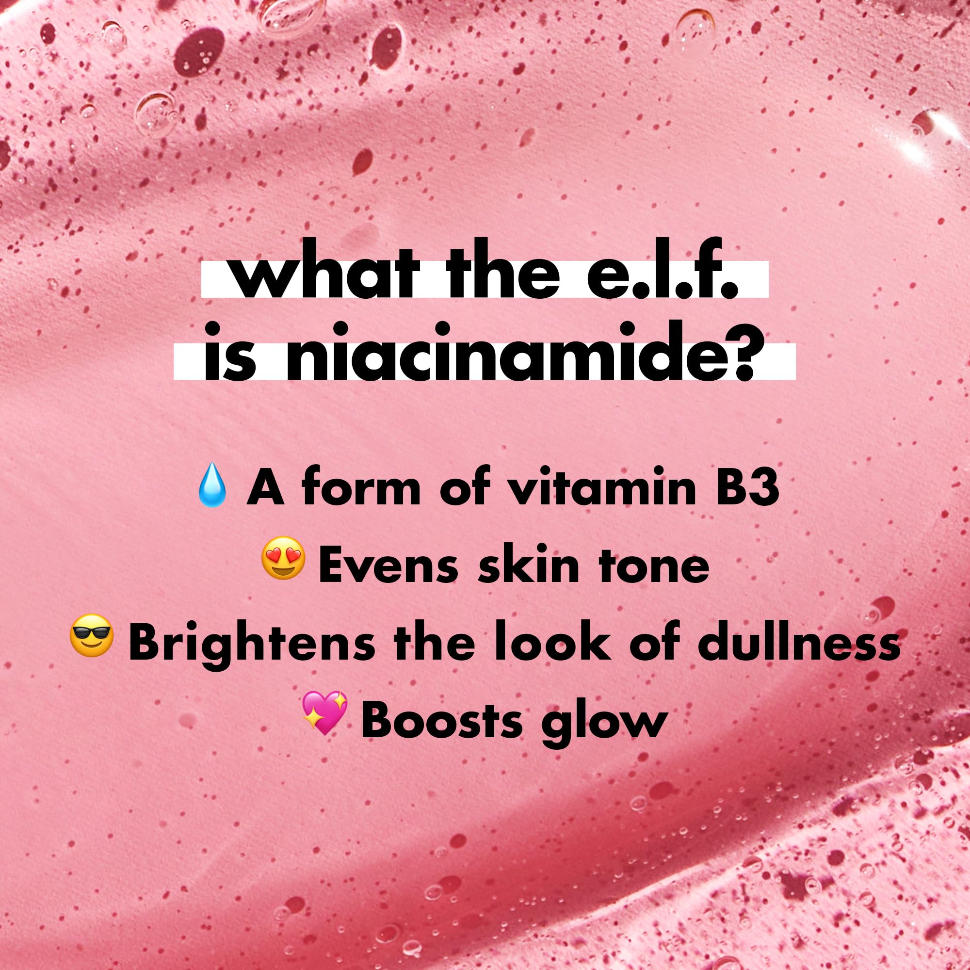 e.l.f. Power Grip niacinamide close-up shows gentle skin-brightening prep.
