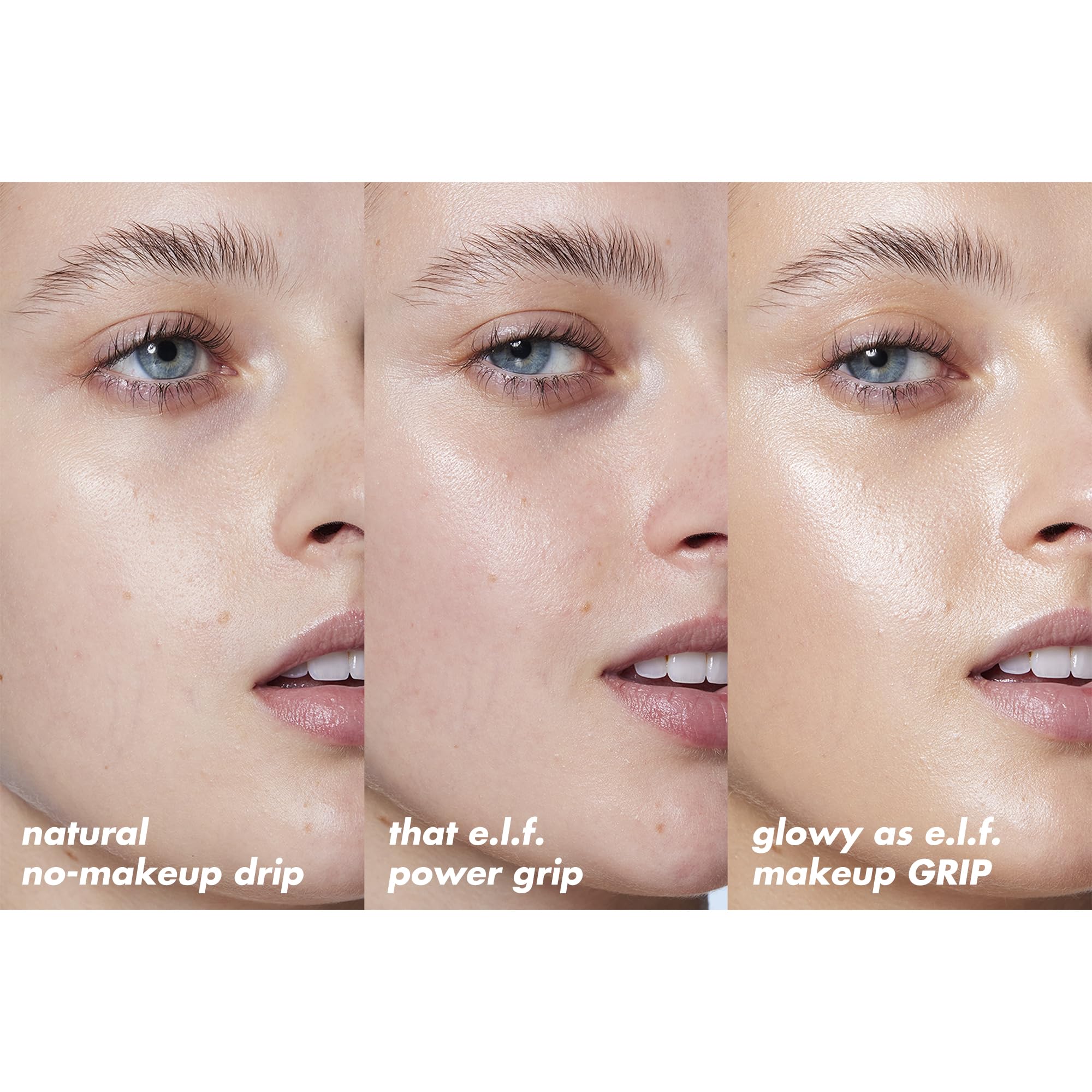 e.l.f. Power Grip primer on fingertips demonstrates smoothing and even skin prep.