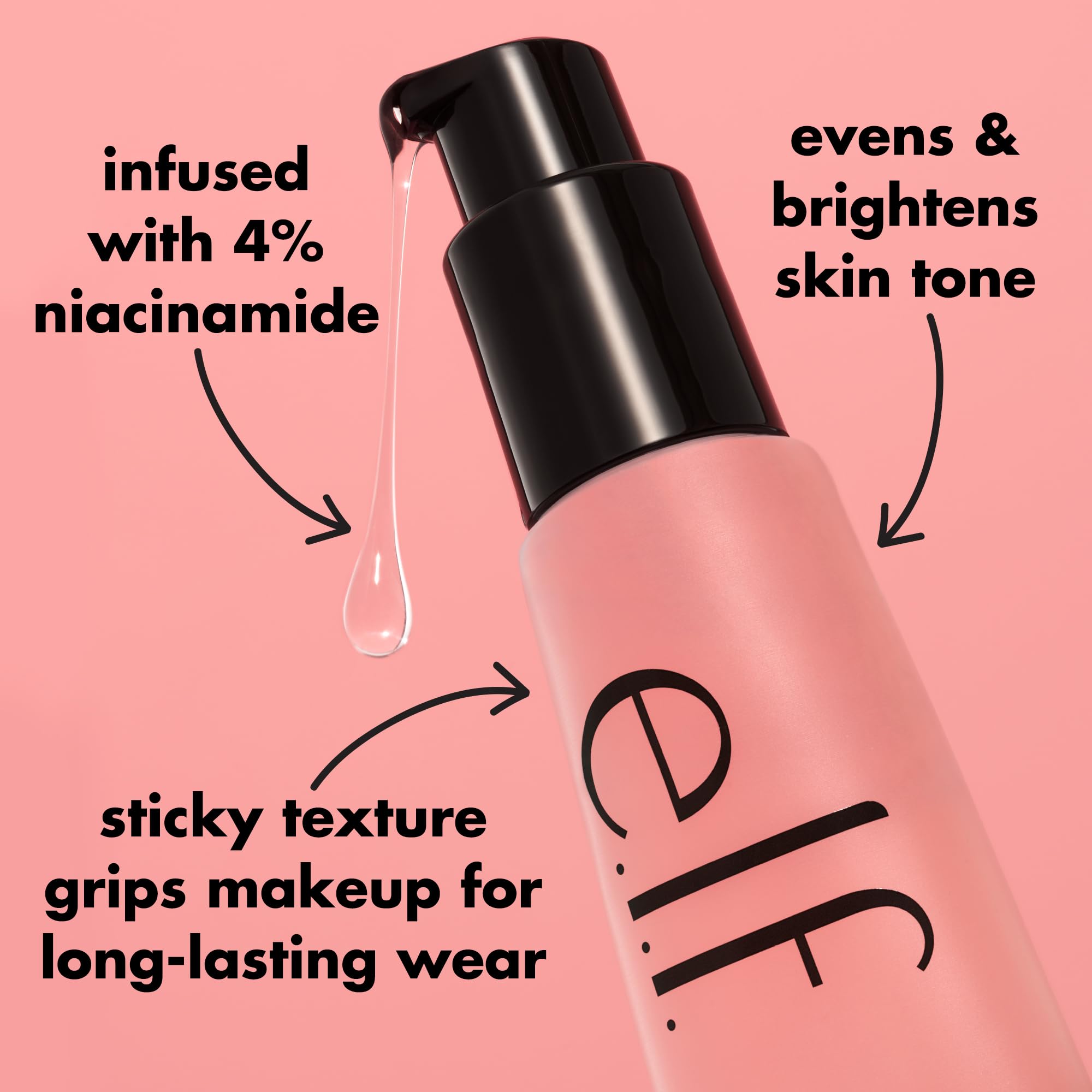 e.l.f. Power Grip packaging flat lay emphasizes vegan and cruelty-free credentials.