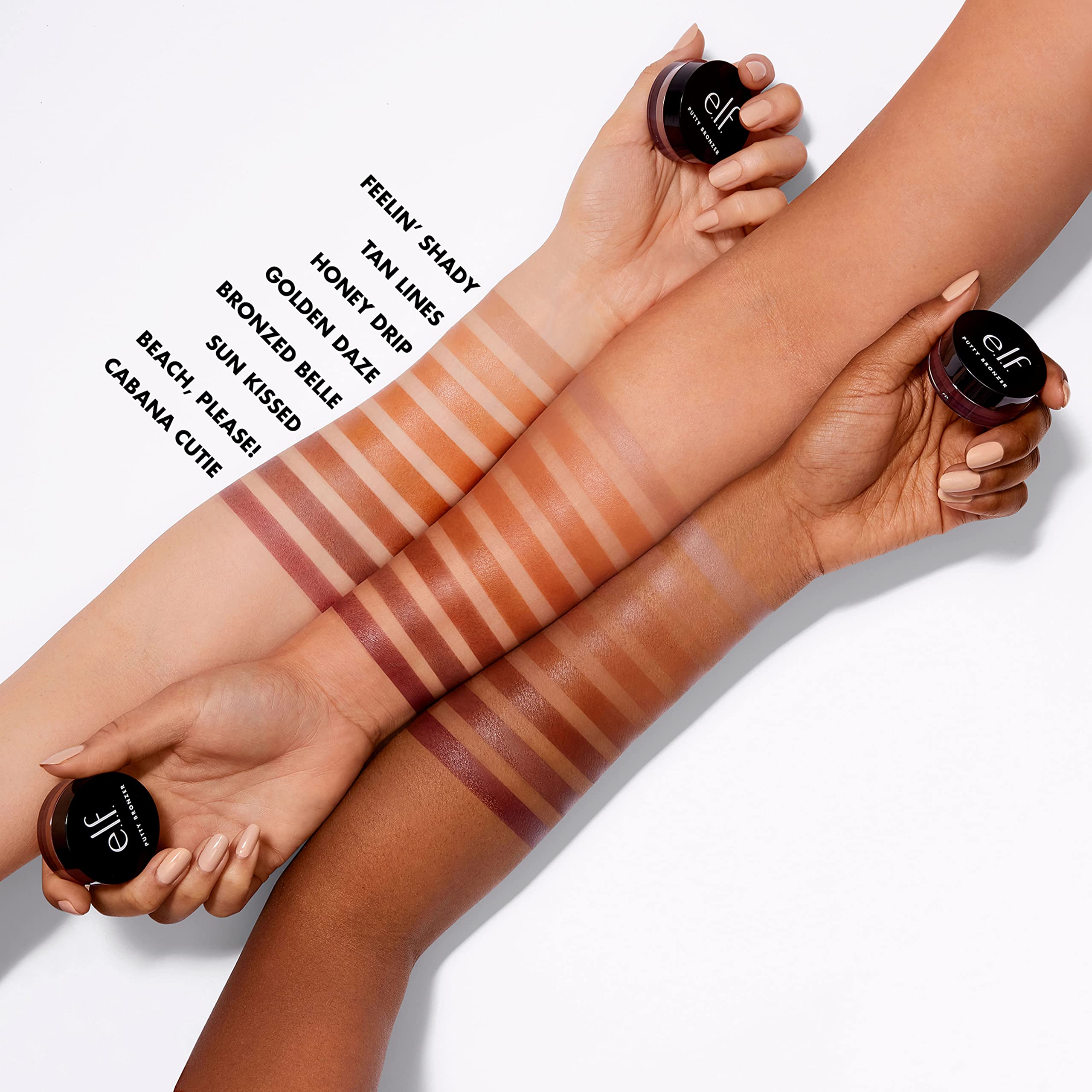 e.l.f. Putty Bronzer Golden Daze travel-friendly packaging for on-the-go bronze.