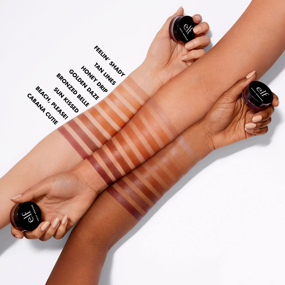 e.l.f. Putty Bronzer Golden Daze travel-friendly packaging for on-the-go bronze.