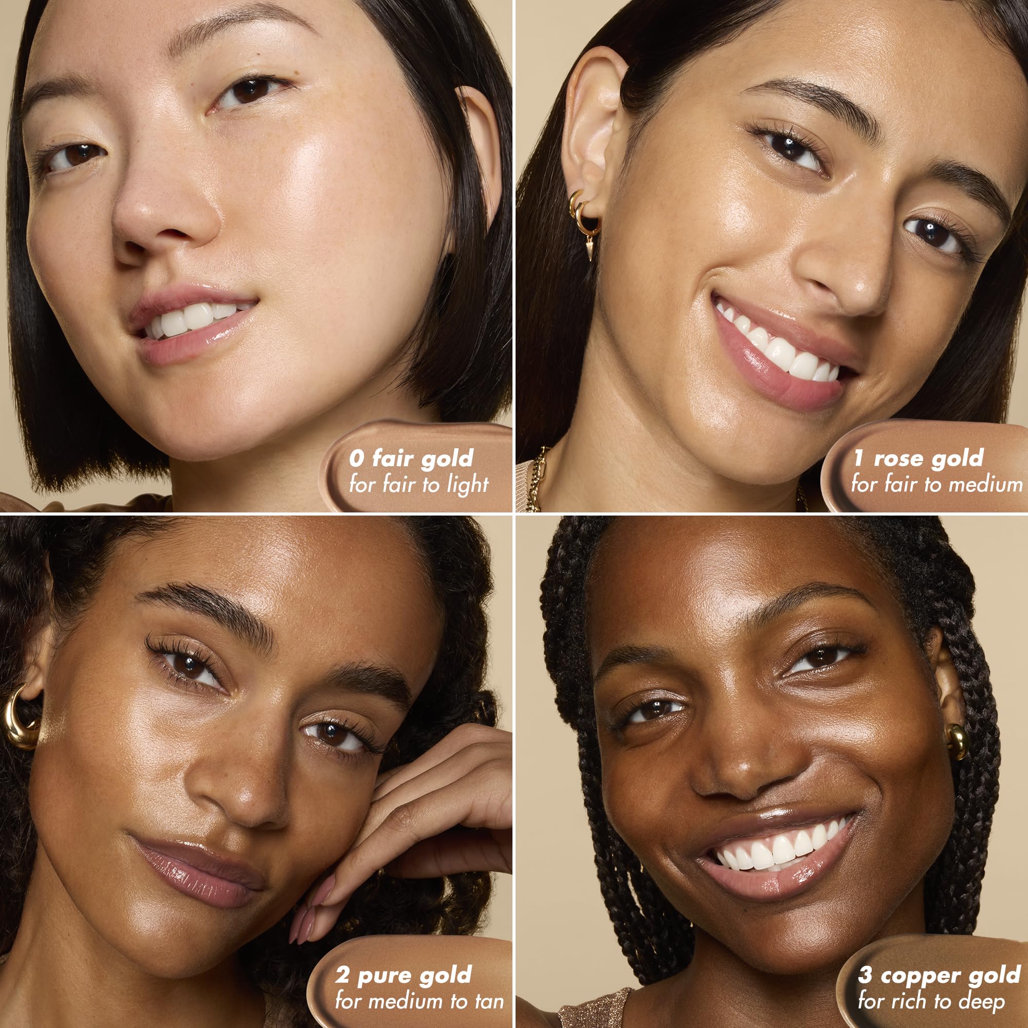 e.l.f. SKIN Bronzing Drops shades swatches shows 3 flexible tones for every skin