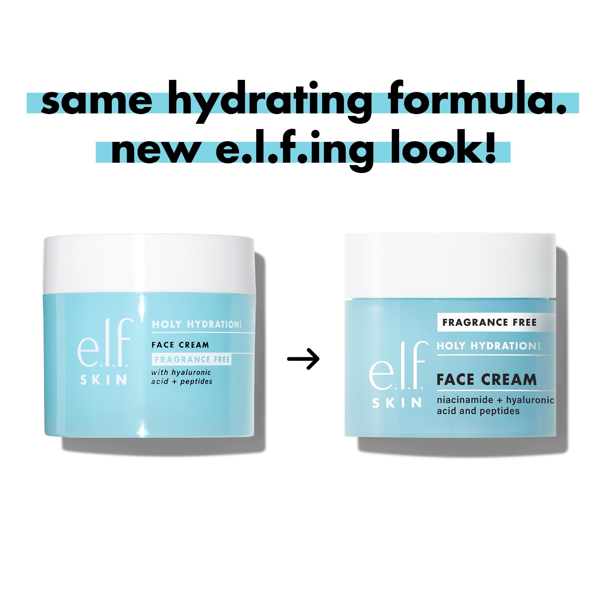 e.l.f. SKIN Holy Hydration face cream pump – smooth, non-greasy feel for daily use.