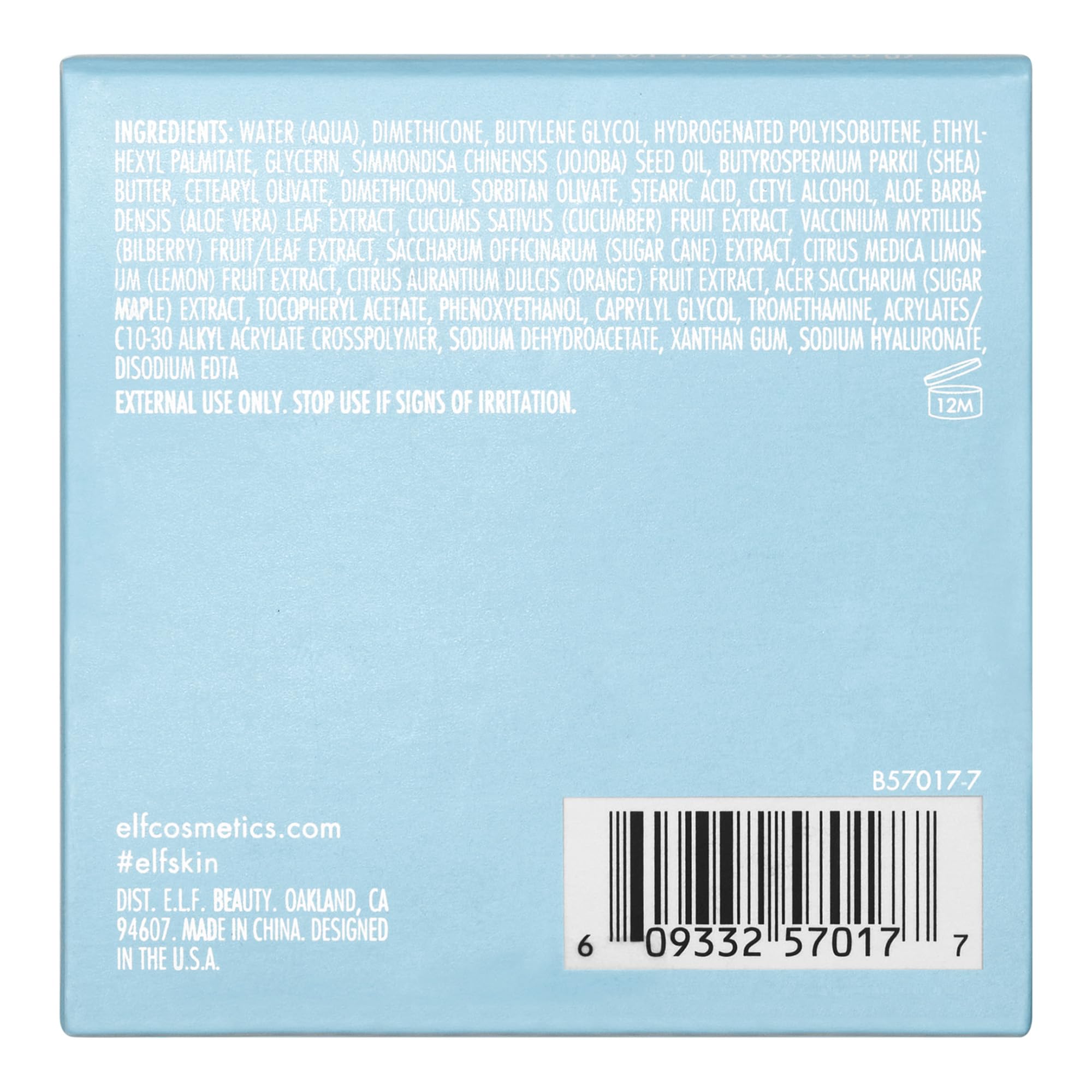 e.l.f. SKIN Holy Hydration night-cream vegan cruelty-free badge emphasizes ethical skincare