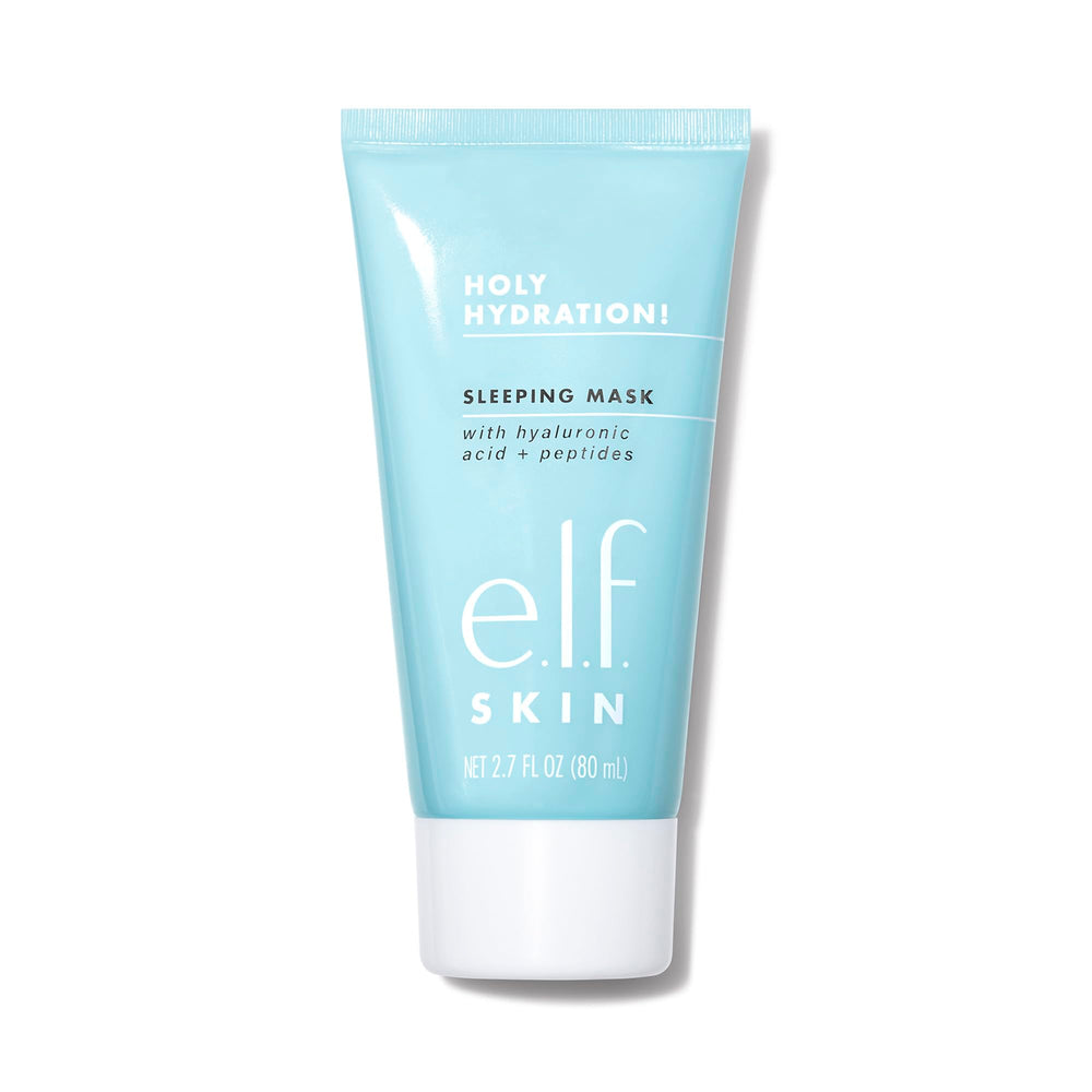 e.l.f. SKIN Holy Hydration sleeping mask bottle-front highlights moisture-boosting formula for night care