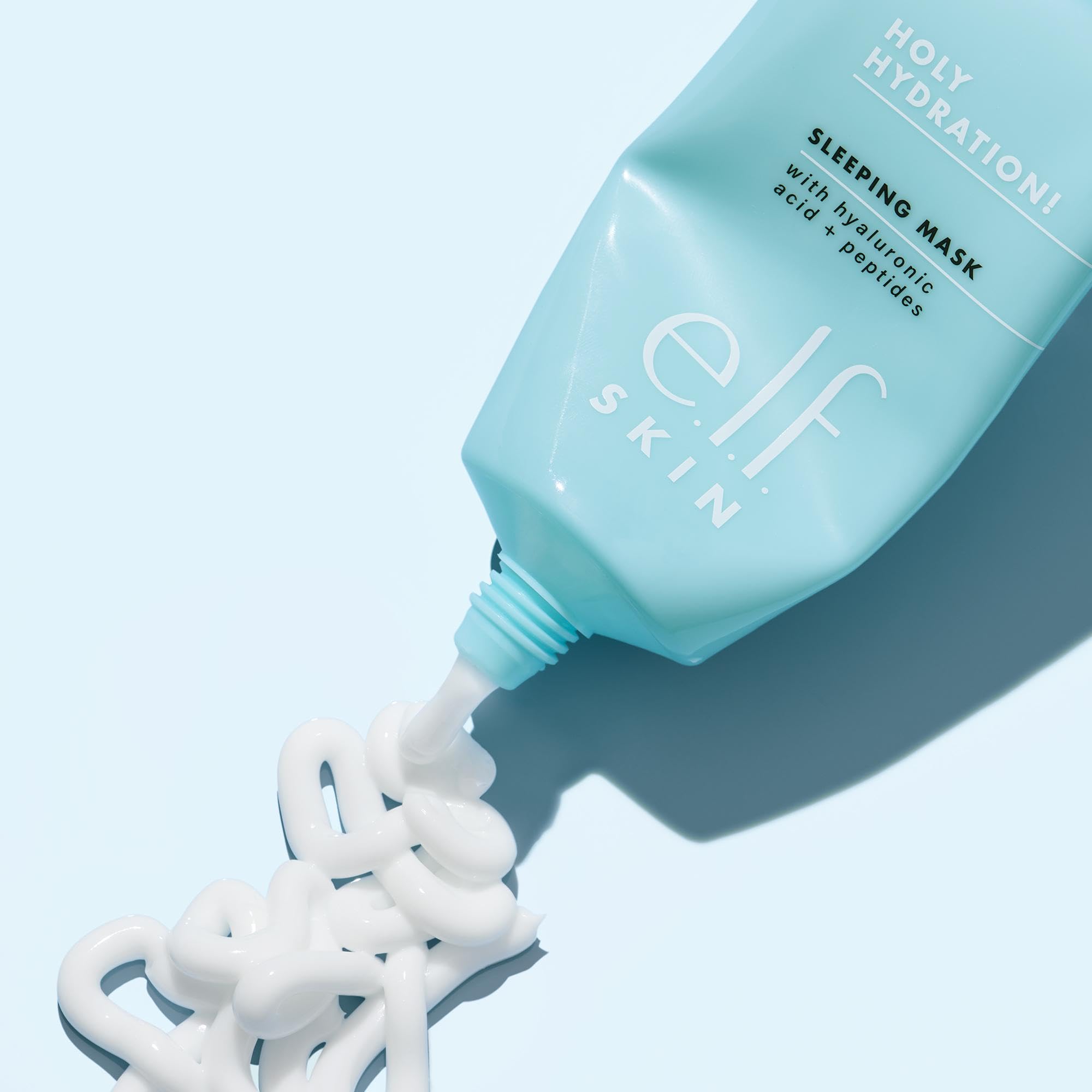 e.l.f. SKIN Holy Hydration sleeping mask spread-on-face demonstrates instant hydration and plump feel