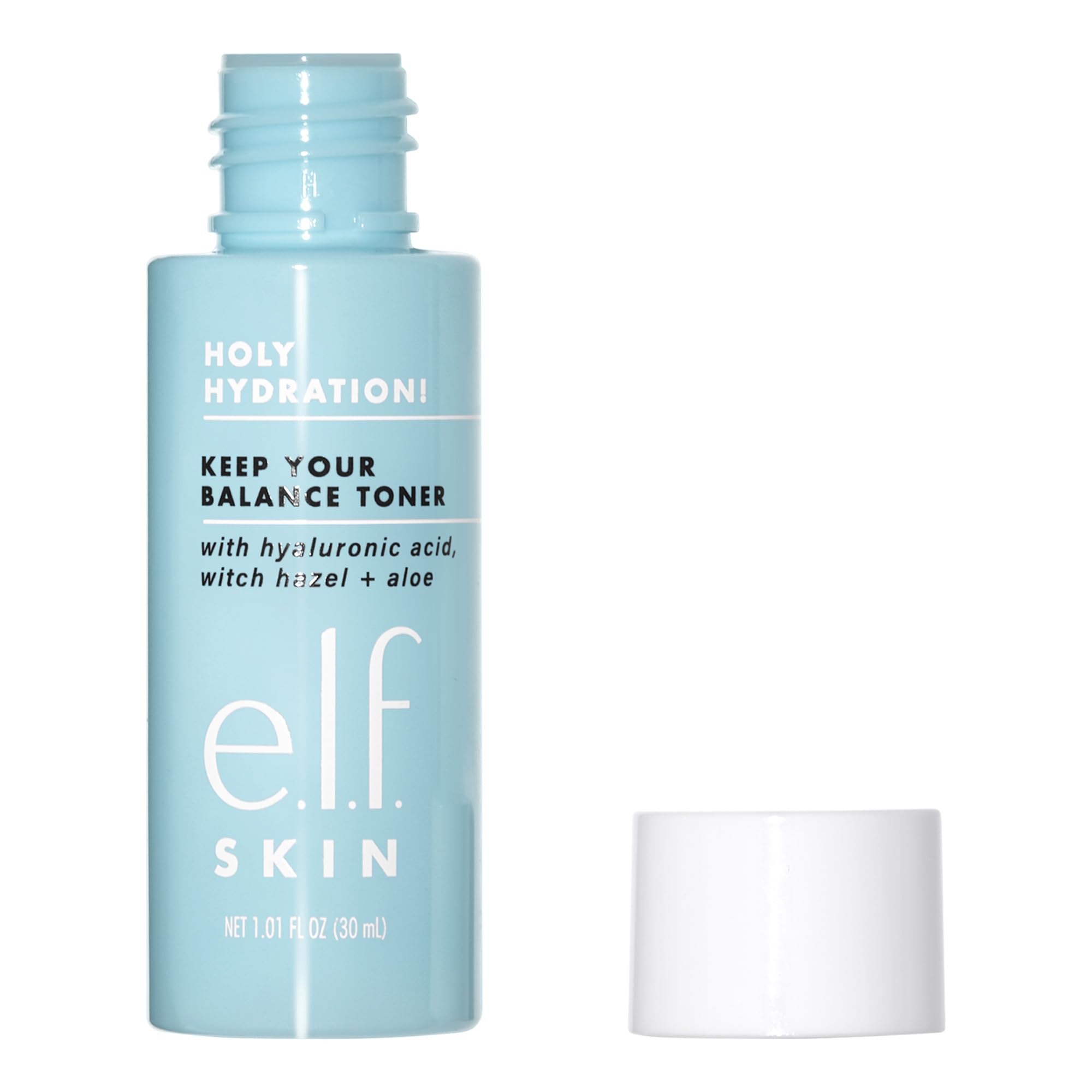e.l.f. Skin Holy Hydration Keep Your Balance Toner Mini application scene highlights quick toning after cleansing