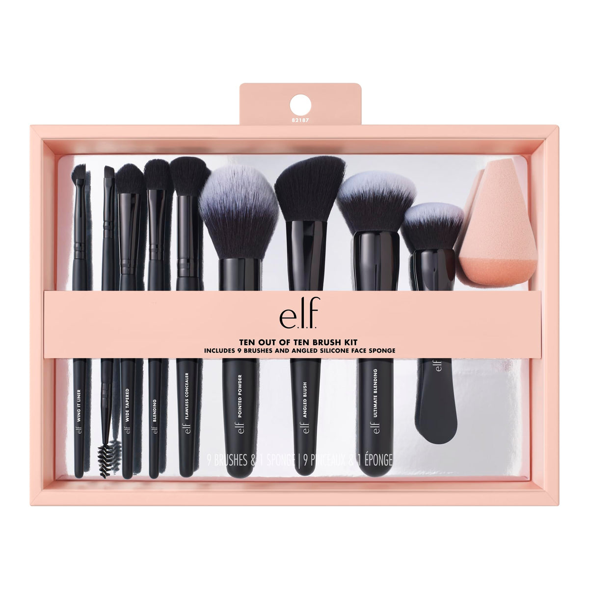 e.l.f. Ten Out Of Ten brush set displays all brushes for a flawless full-face makeup look.