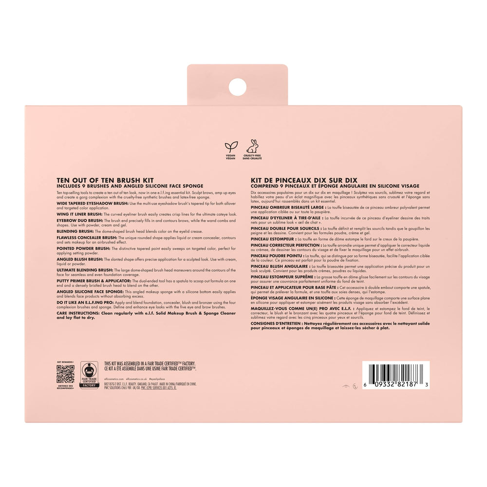 e.l.f. Ten Out Of Ten makeup sponge buffs and blends base for seamless finish.