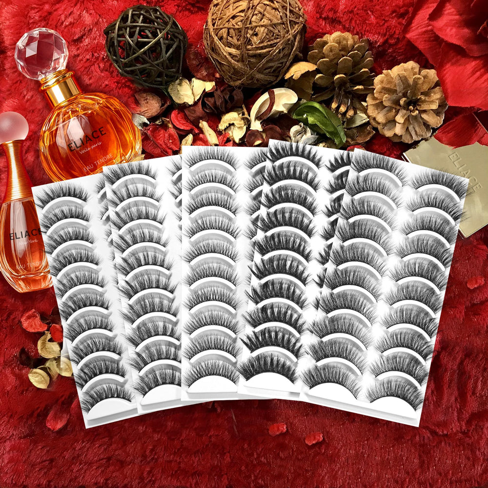 Eliace Eyelashes five styles arrangement showcases natural wispy looks for any occasion