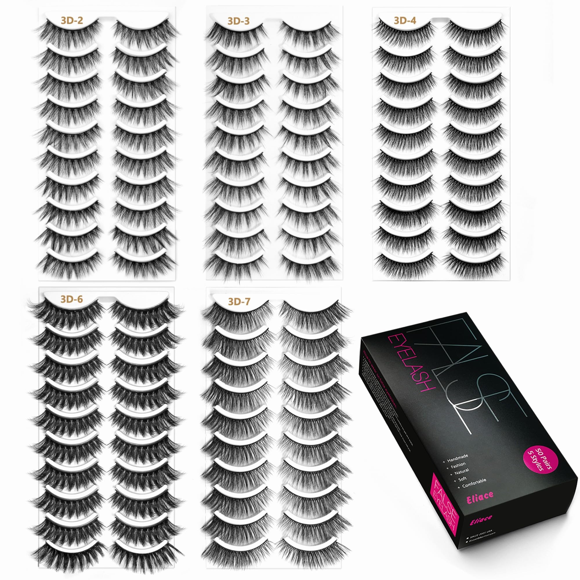 Eliace Eyelashes wispy cat-eye lashes highlight eyes with soft lightweight lift