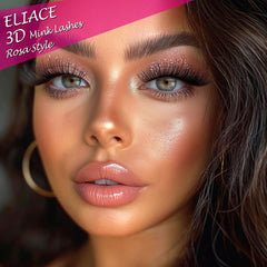 Eliace Rosa fluffy 3D mink lashes add soft volume for special occasions.