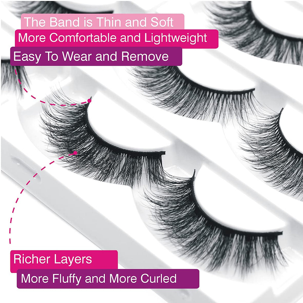 Eliace soft cotton-band lashes ensure comfortable wear all day.
