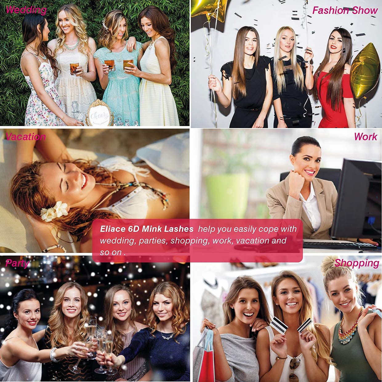 Eliace variety-styles lashes offer ten chic options for parties or shoots.