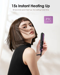 Elilier Mini Ceramic Flat Iron heats quickly for fast styling results.