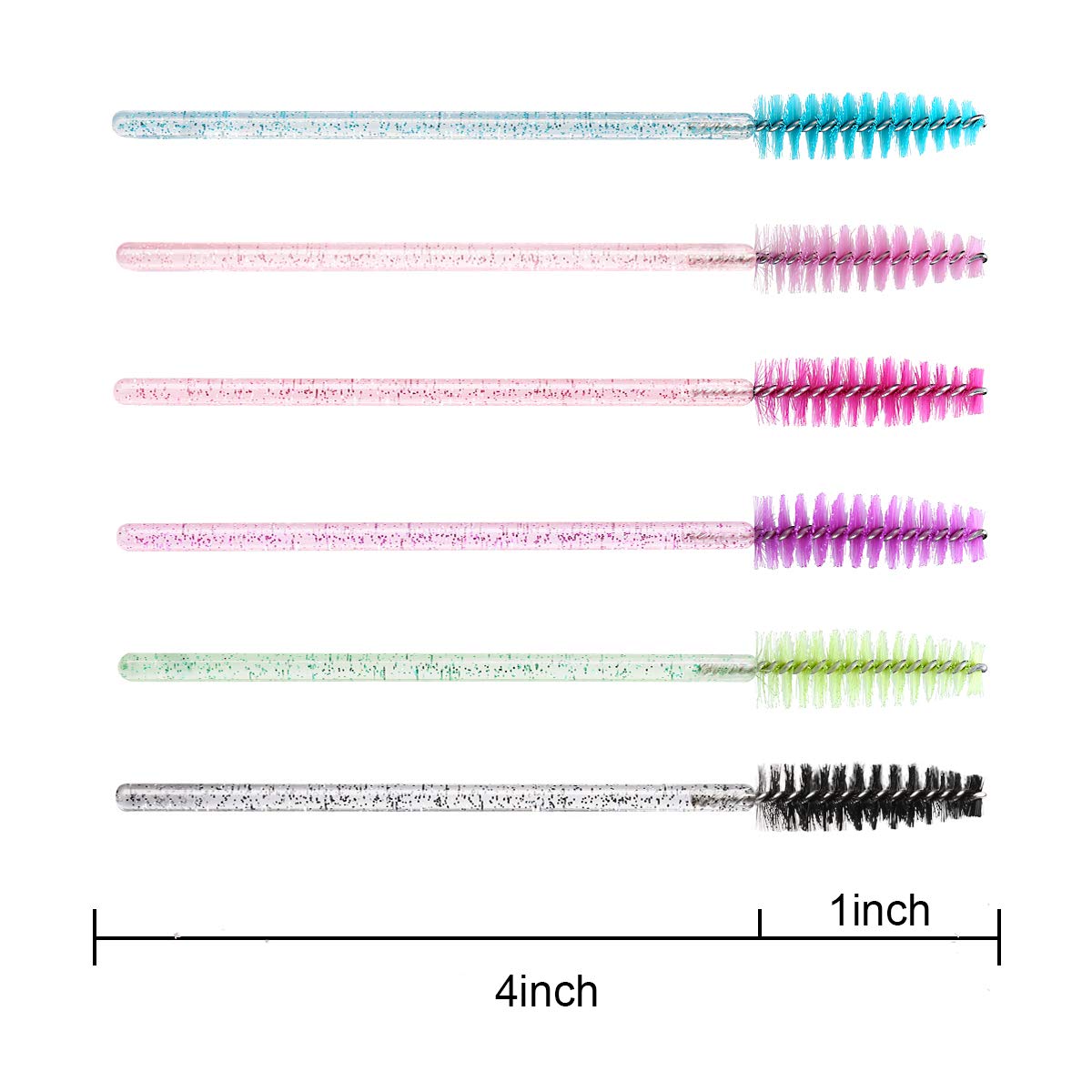 Close-up of Elisel crystal multicolor mascara wand showing precise bristles for lash isolation