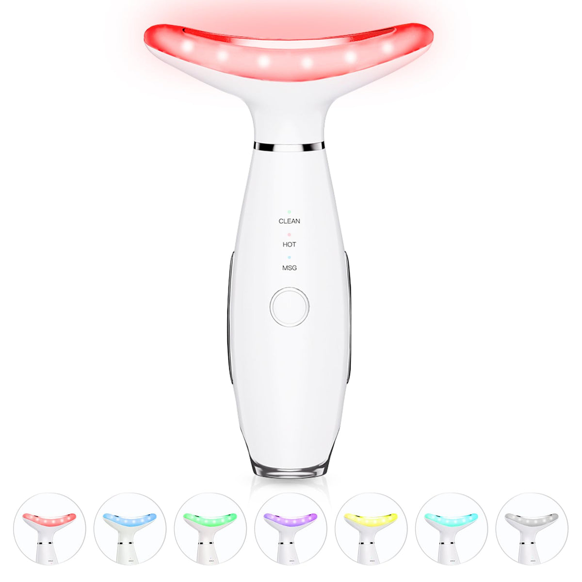 ELISHINE 7Color Neck Face Massager device front view for at home skin care