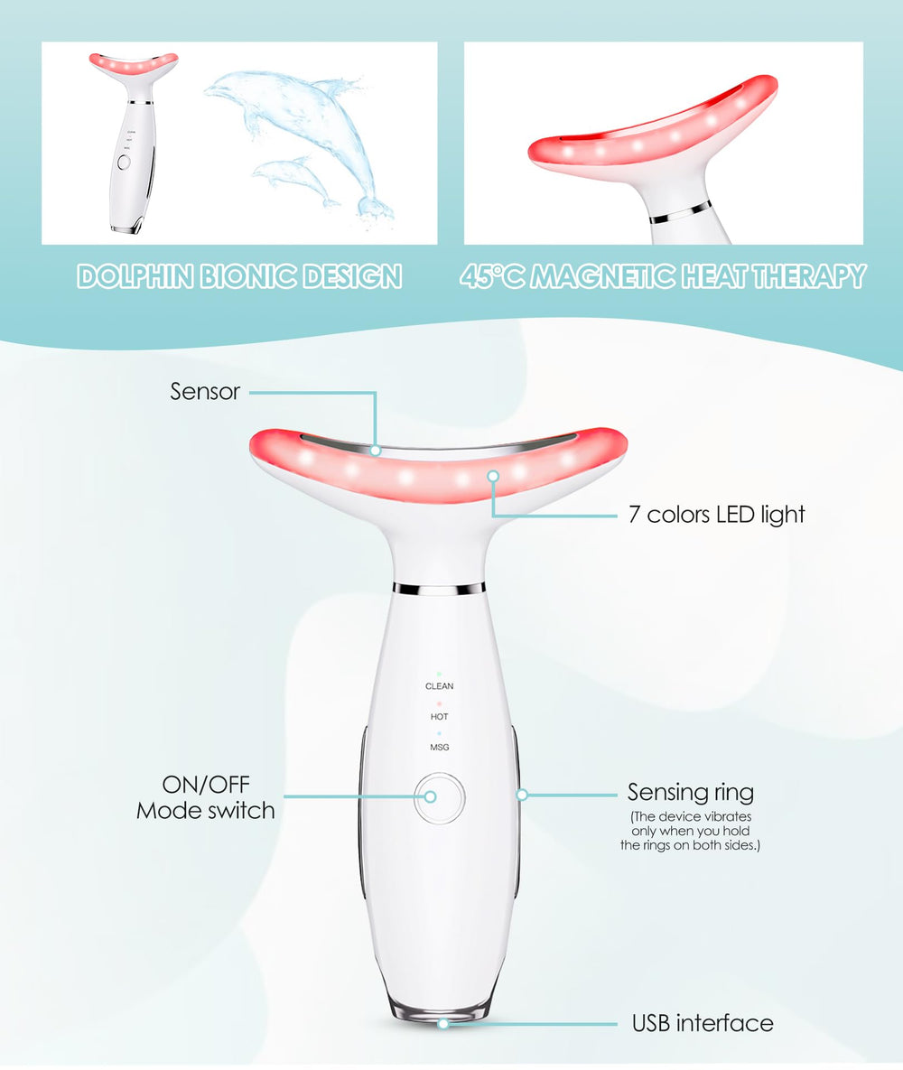 ELISHINE 7Color Neck Face Massager sensing rings close up for skin contact