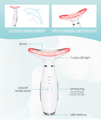 ELISHINE 7Color Neck Face Massager sensing rings close up for skin contact