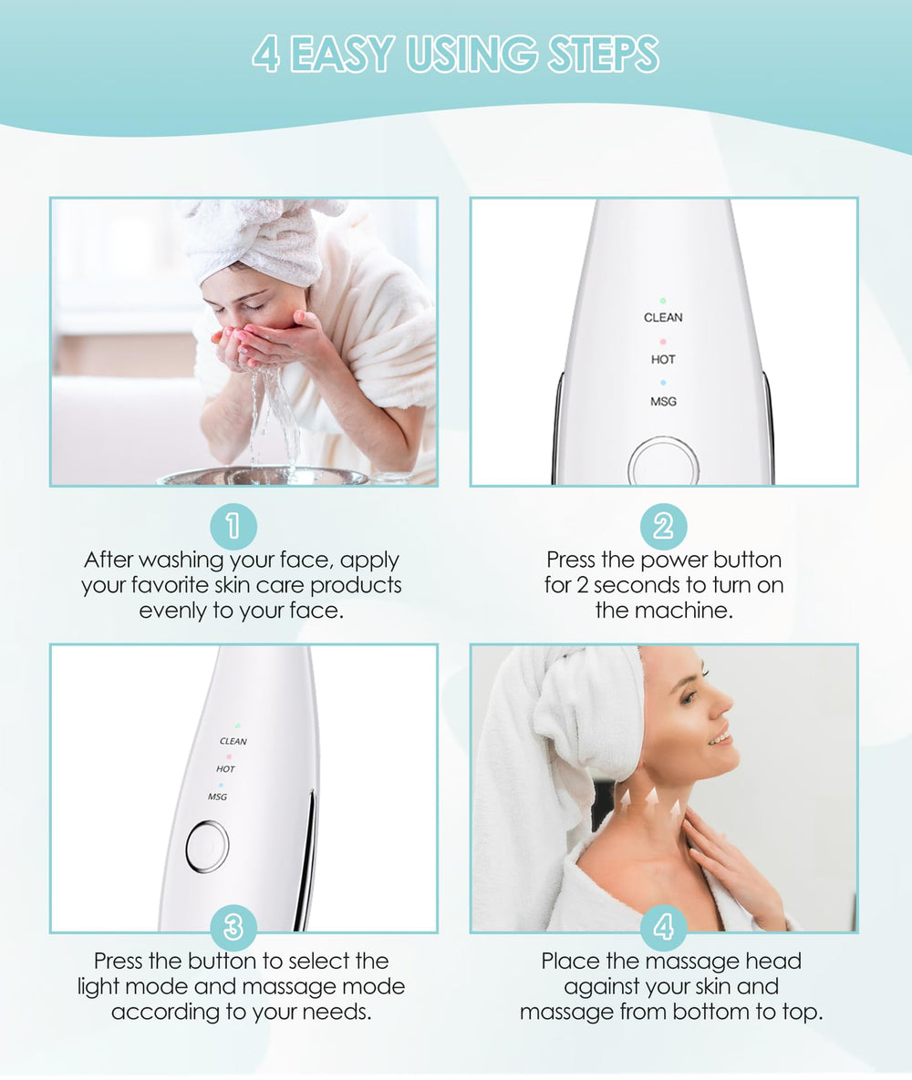 ELISHINE 7Color Neck Face Massager USB-C cable included for easy charging