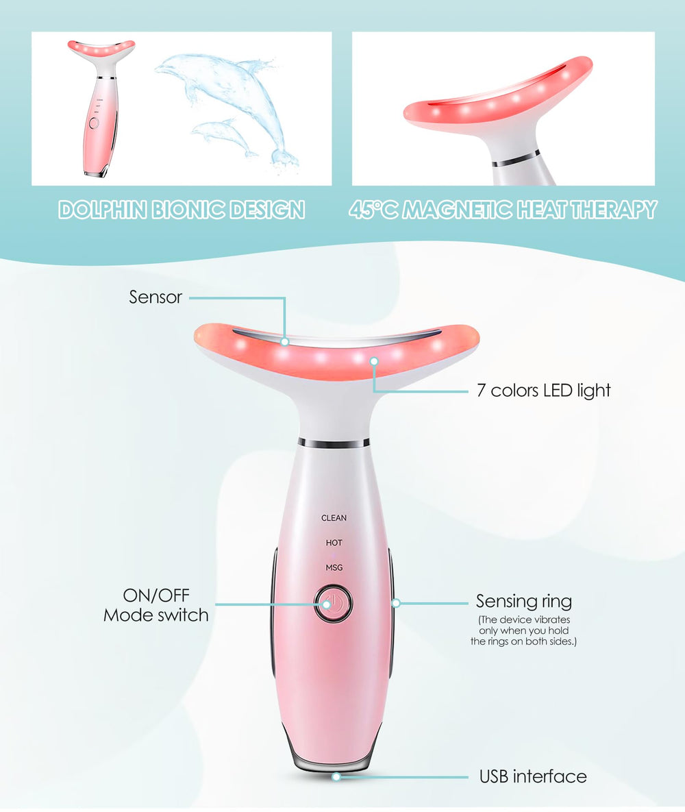 ELISHINE included components image shows face massager, USB-C cable, user manual, gift packaging