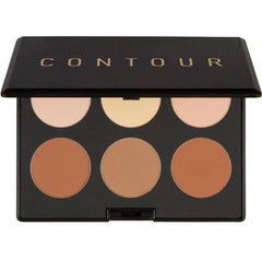 Elizabeth Mott bronzer contour palette front view highlights compact travel-friendly design for on-the-go makeup.