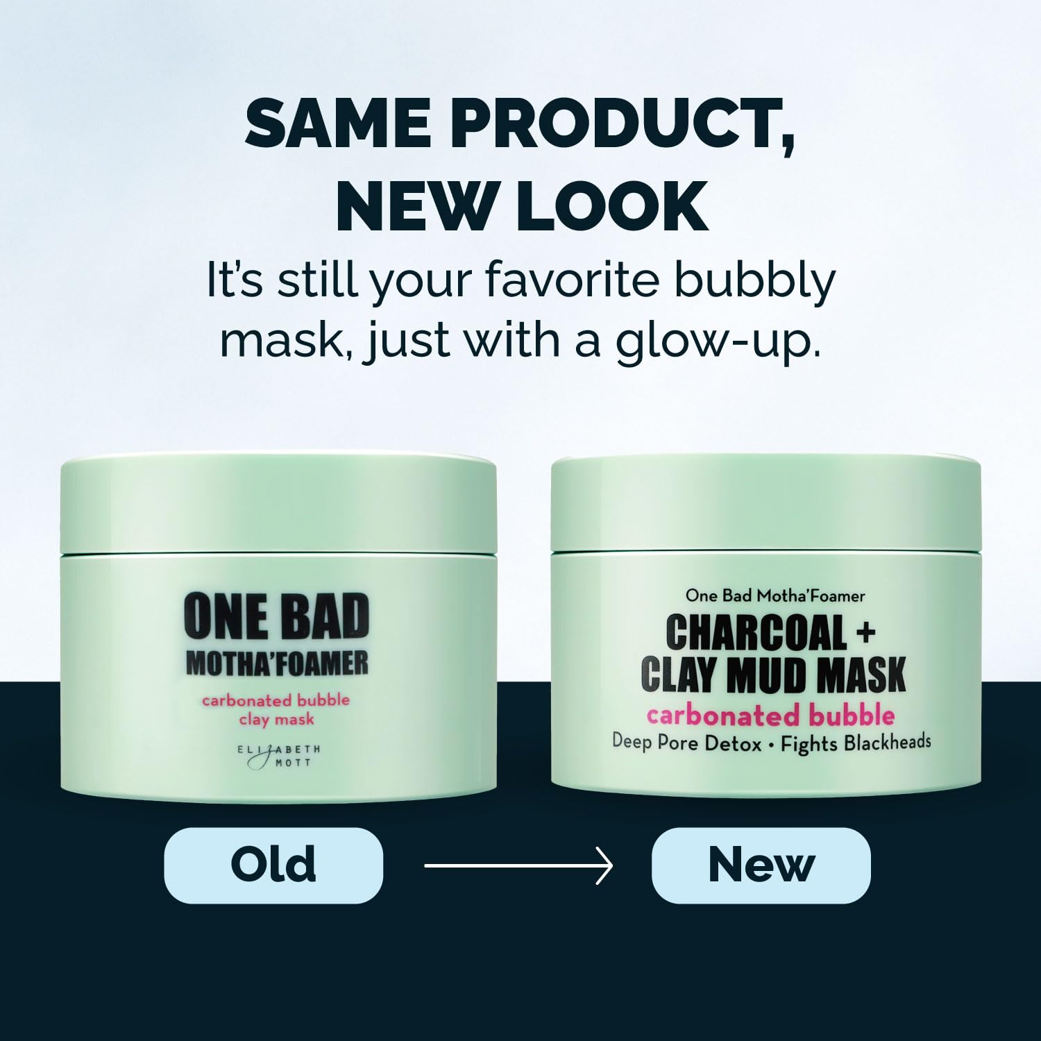 Elizabeth Mott carbonated bubble detox mask after-use glow closeup on refreshed skin.