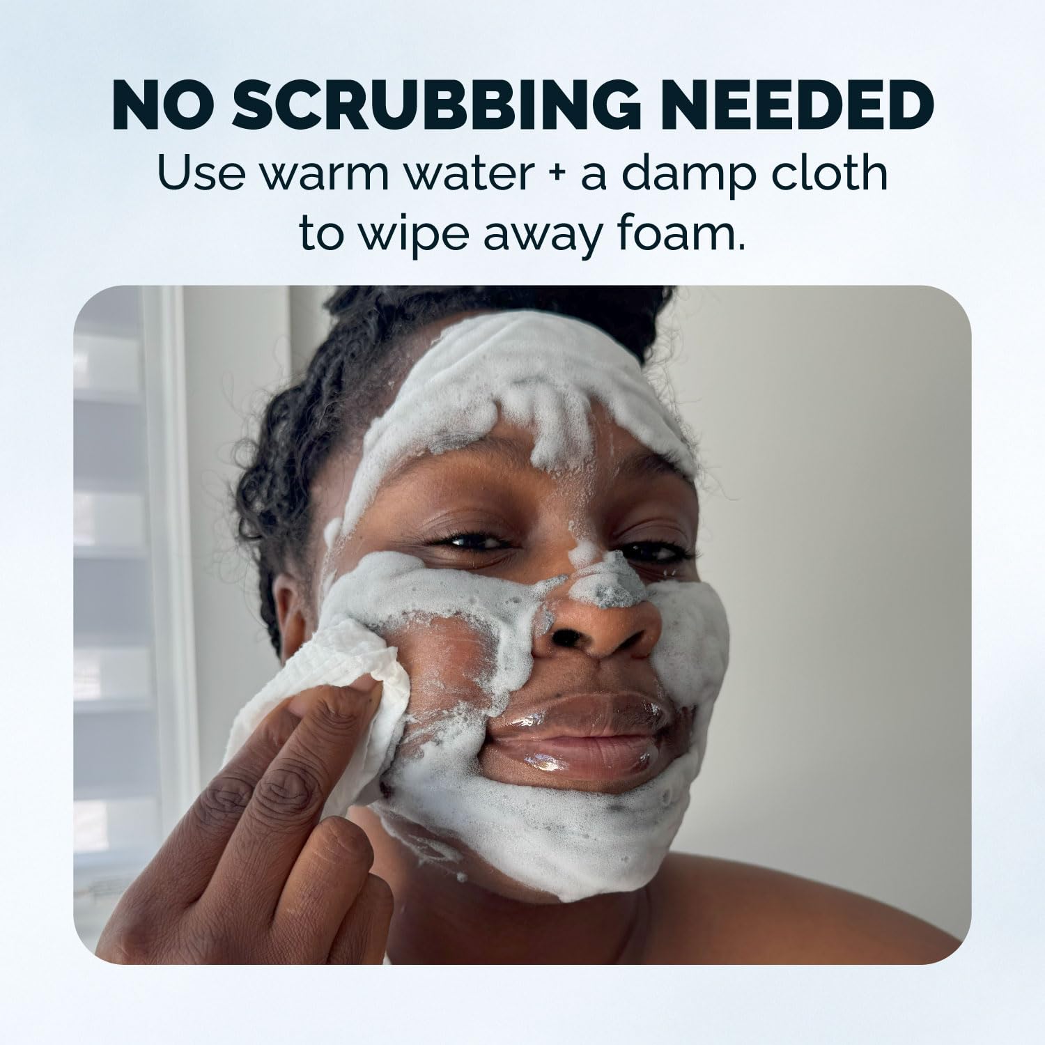 Elizabeth Mott carbonated bubble detox mask cruelty-free logo closeup.