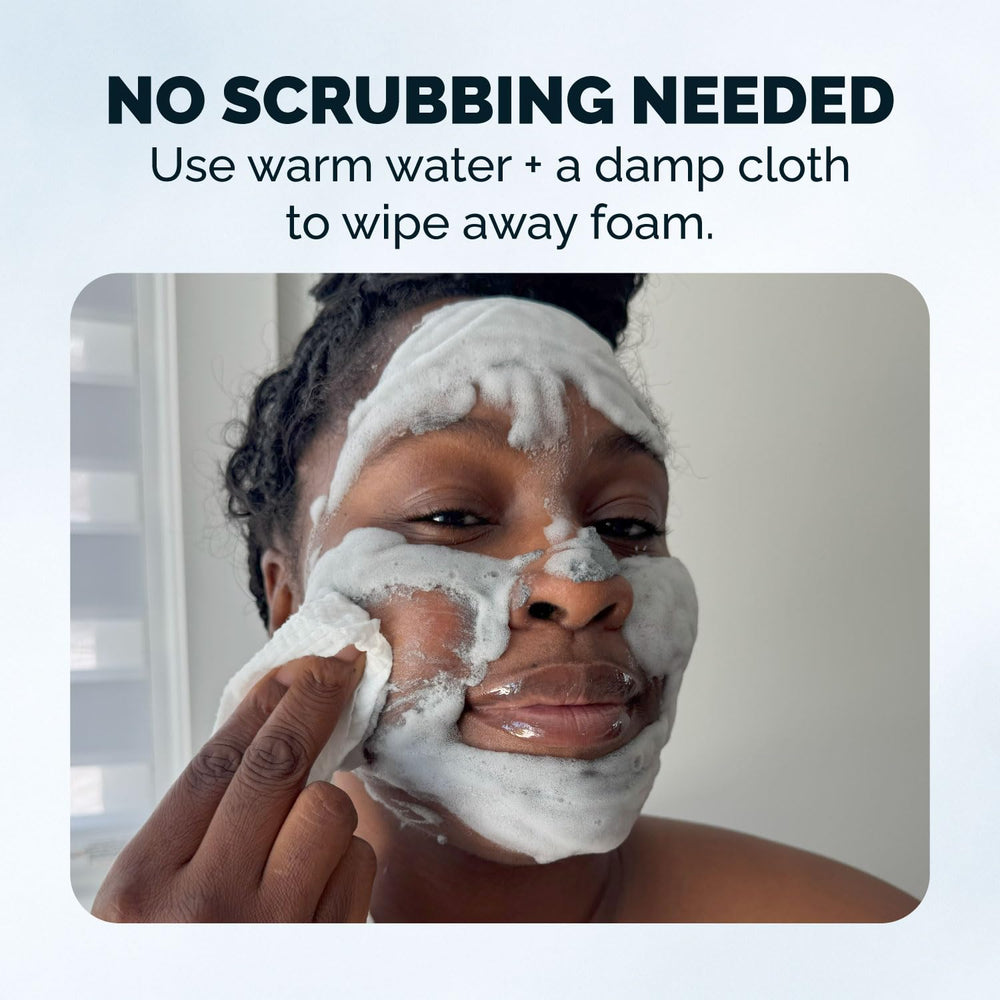 Elizabeth Mott carbonated bubble detox mask cruelty-free logo closeup.