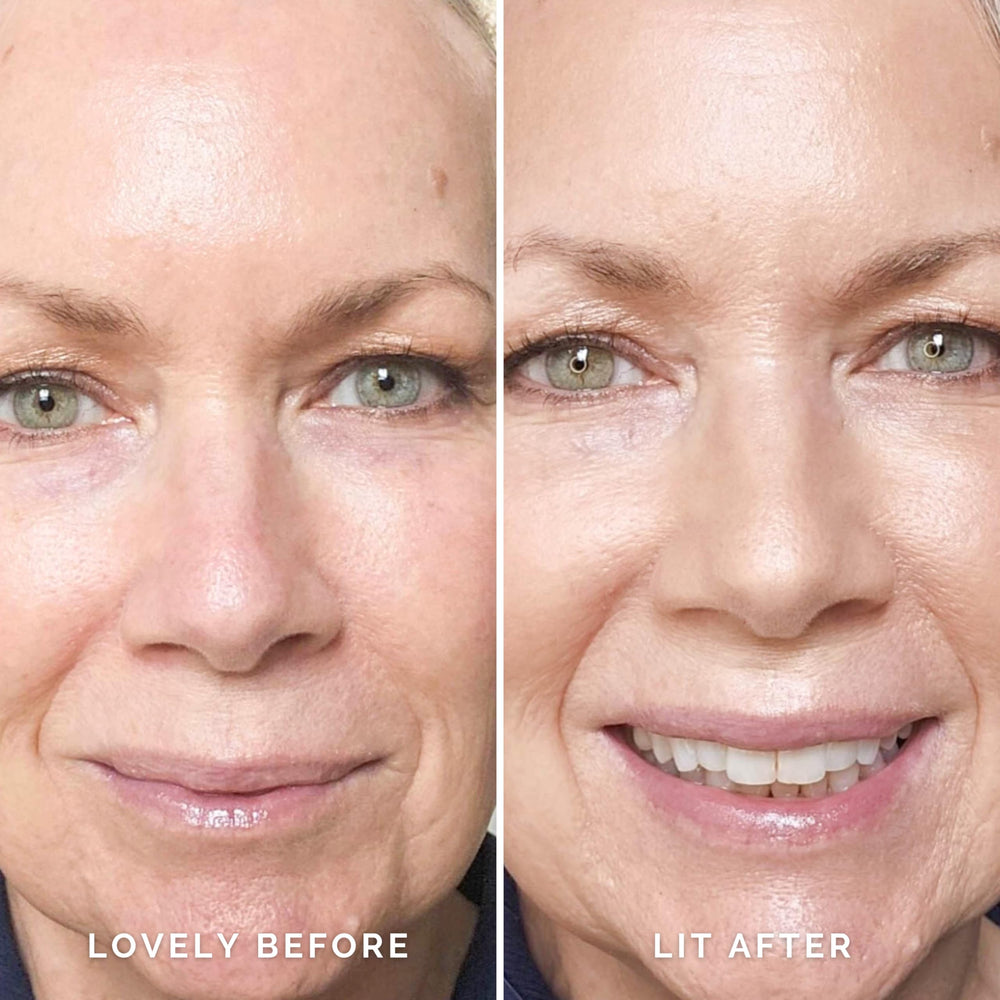 Elizabeth Mott lightweight dewy finish swatch reveals sheer wear