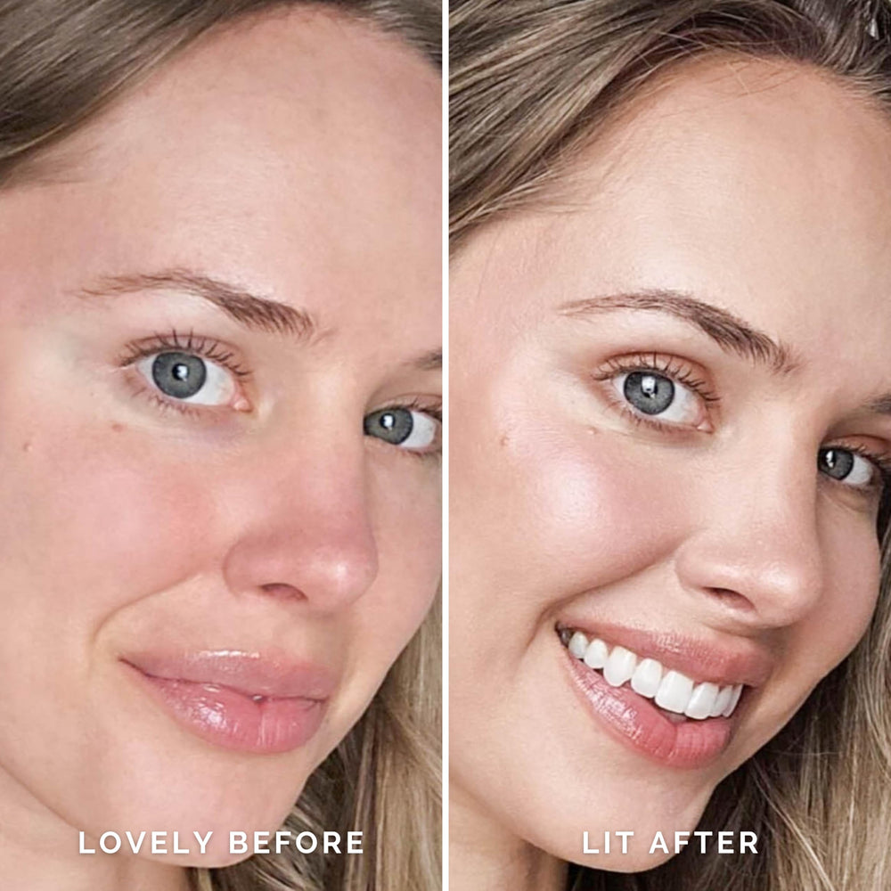 Elizabeth Mott multiuse glow application demonstrates primer and highlighter versatility