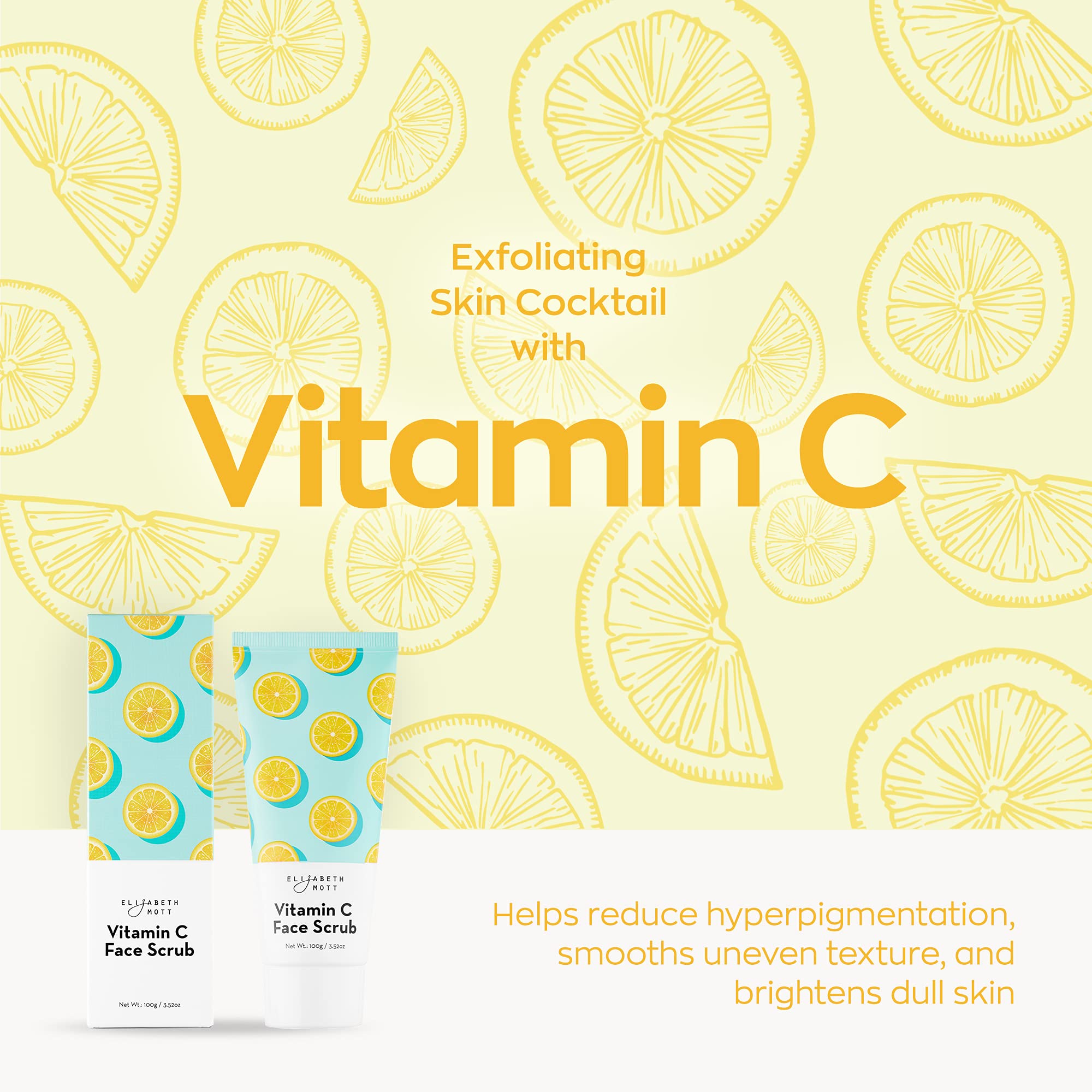 Elizabeth Mott Sure Thing Vitamin C Face Scrub pore purification close-up hints at clearer skin