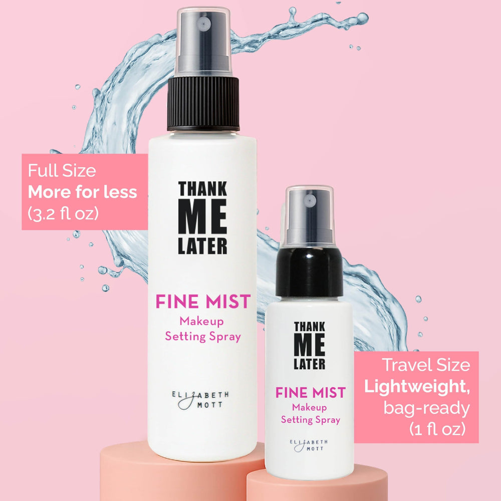 Elizabeth Mott Thank Me Later 95 ml bottle packaging ideal for travel and touch-ups.
