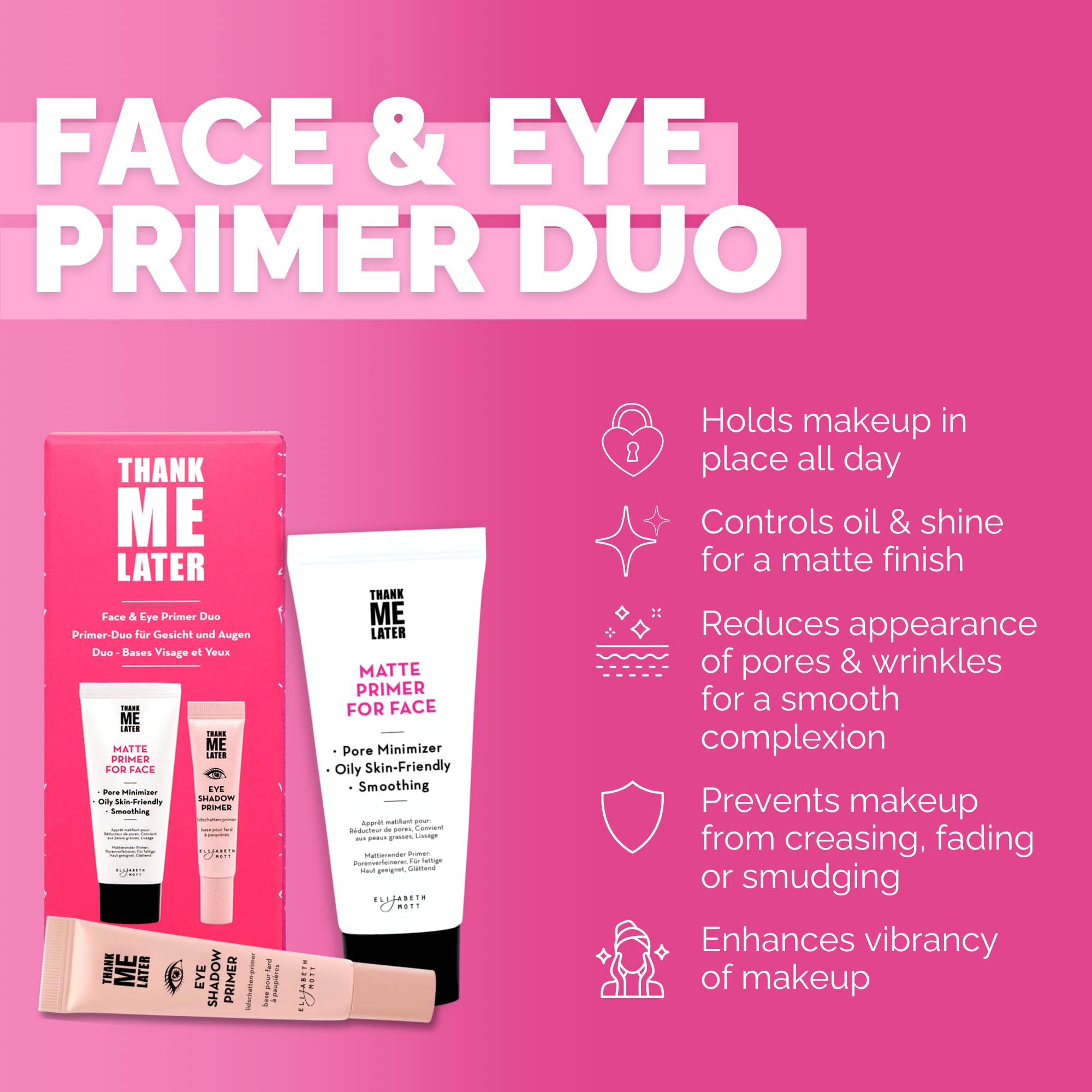 Elizabeth Mott Thank Me Later eye primer base enhances pigment and crease prevention.