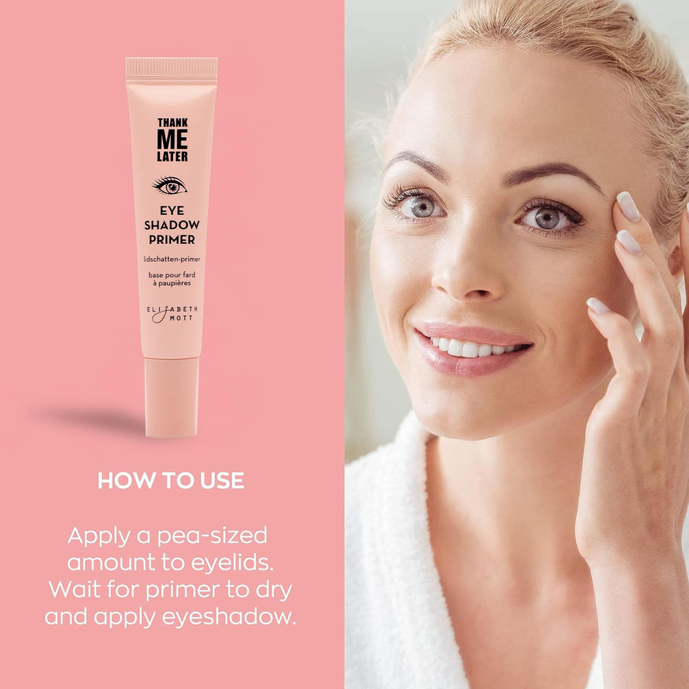 Elizabeth Mott Thank Me Later Eye Primer with oil-control for all-day shine reduction.