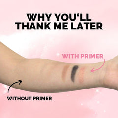 Elizabeth Mott Thank Me Later Eye Primer with pearl powder adds subtle radiance and smooth lids.