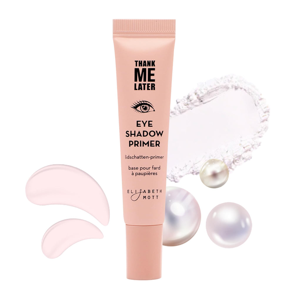 Elizabeth Mott Thank Me Later Eye Primer tube dispense for quick-dry base and long wear.