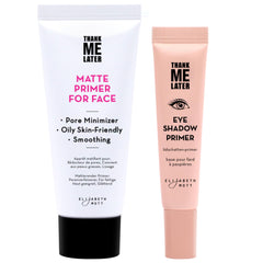 Elizabeth Mott Thank Me Later face primer tube closeup for a long-lasting matte base.
