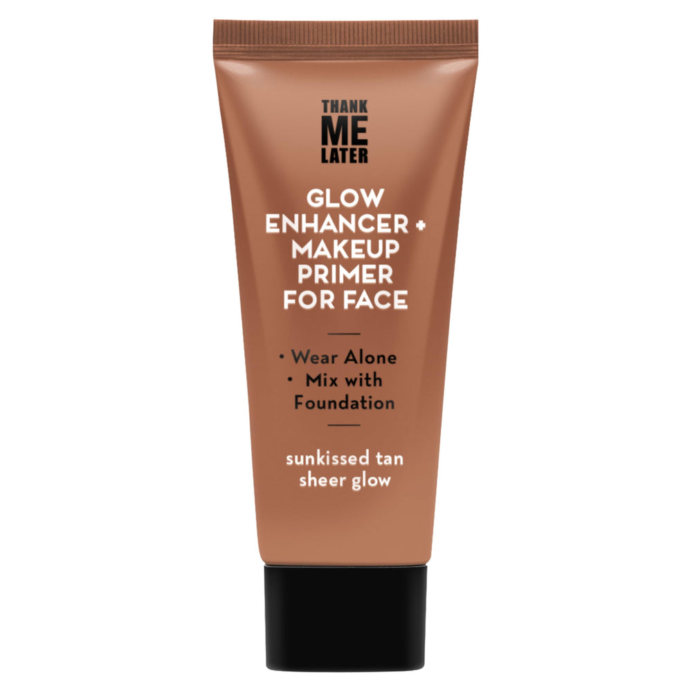 Elizabeth Mott Thank Me Later Glow Enhancer bottle closeup for radiant glow without glitter