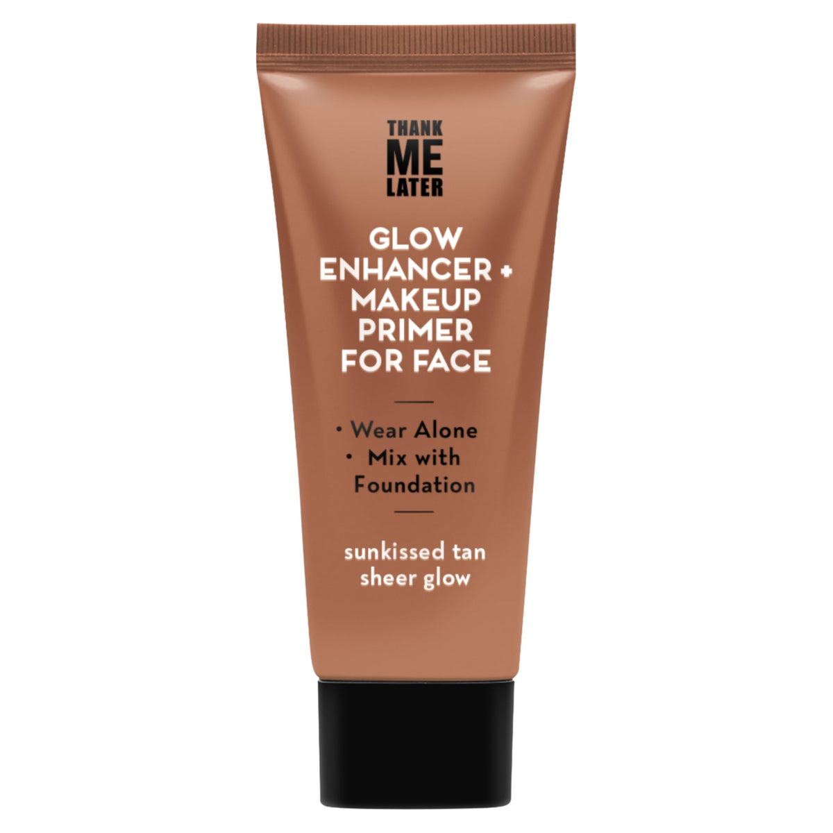Elizabeth Mott Thank Me Later Glow Enhancer bottle closeup for radiant glow without glitter