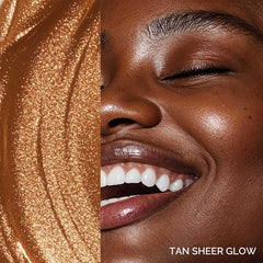 Elizabeth Mott Thank Me Later liquid bronzer swirl demonstrating blendable warmth