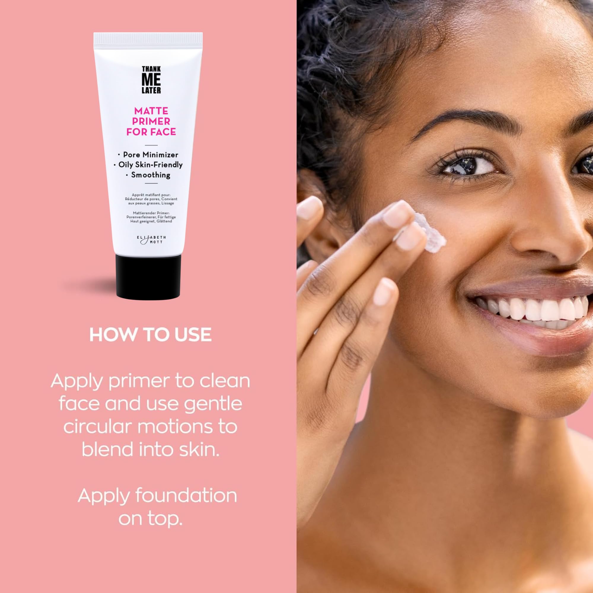 Elizabeth Mott Thank Me Later primer ready-to-go makeup base for application