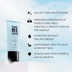 Elizabeth Mott Thank Me Later Primer swatch showing a demi-matte, blurred finish