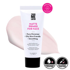 Elizabeth Mott Thank Me Later primer swatch on hand shows smooth matte base