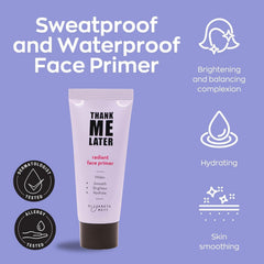 Elizabeth Mott Thank Me Later primer dispensing pump for smooth makeup base.