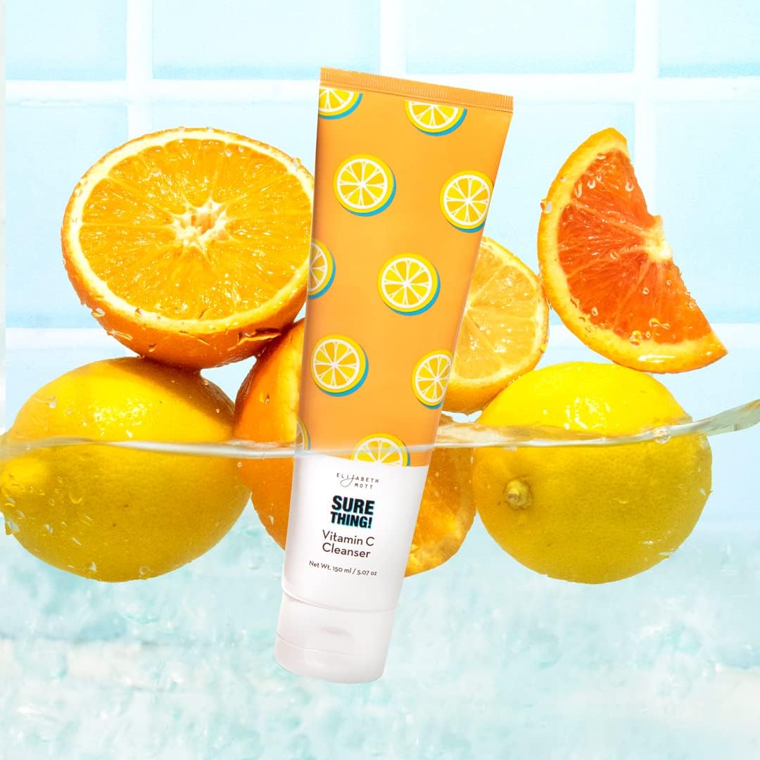 Elizabeth Mott Vitamin C Facial Cleanser after-rinse glow on hydrated skin