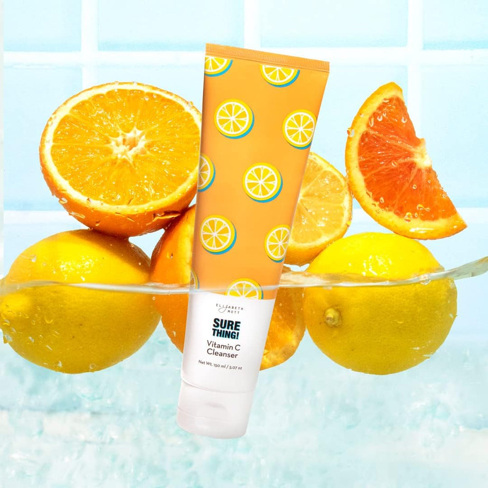 Elizabeth Mott Vitamin C Facial Cleanser after-rinse glow on hydrated skin